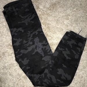 Army Print Skinny Jeans